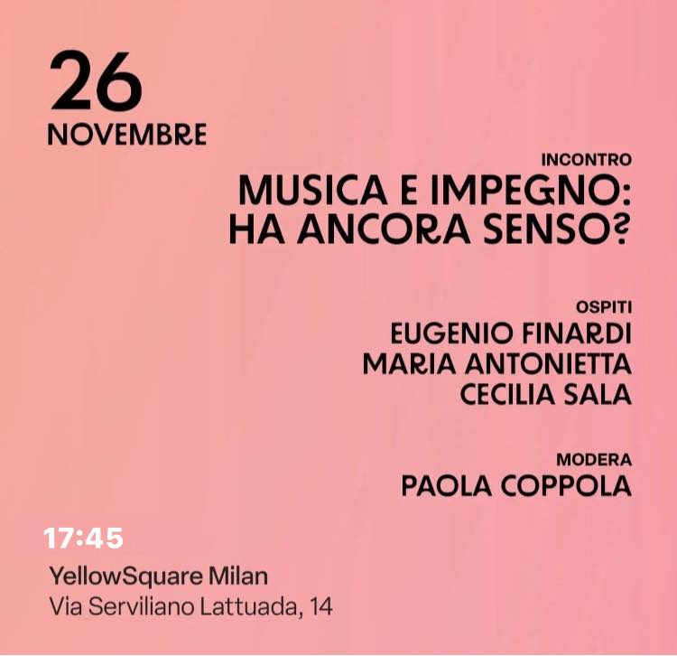 Musica e impegno sociale: ha ancora senso? Maria Antonietta in dialogo con Eugenio finardi alla MMW22